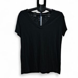 Classic Black V-Neck Women's Top